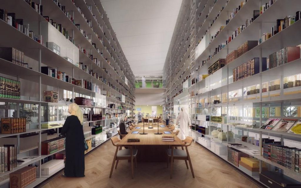 3D rendition of House of Wisdom Sharjah interior