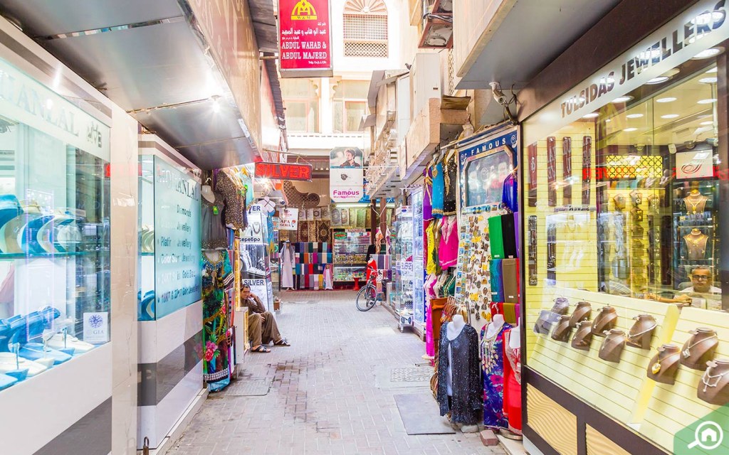 Shops in Deira souk in Dubai