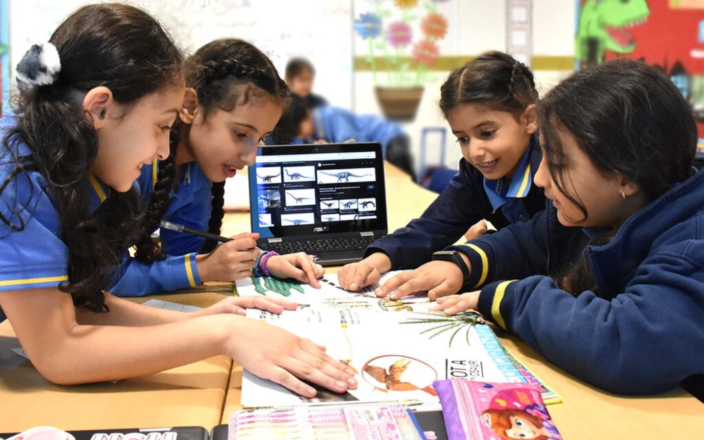 Students studying at Al Dhafra Private School MBZ