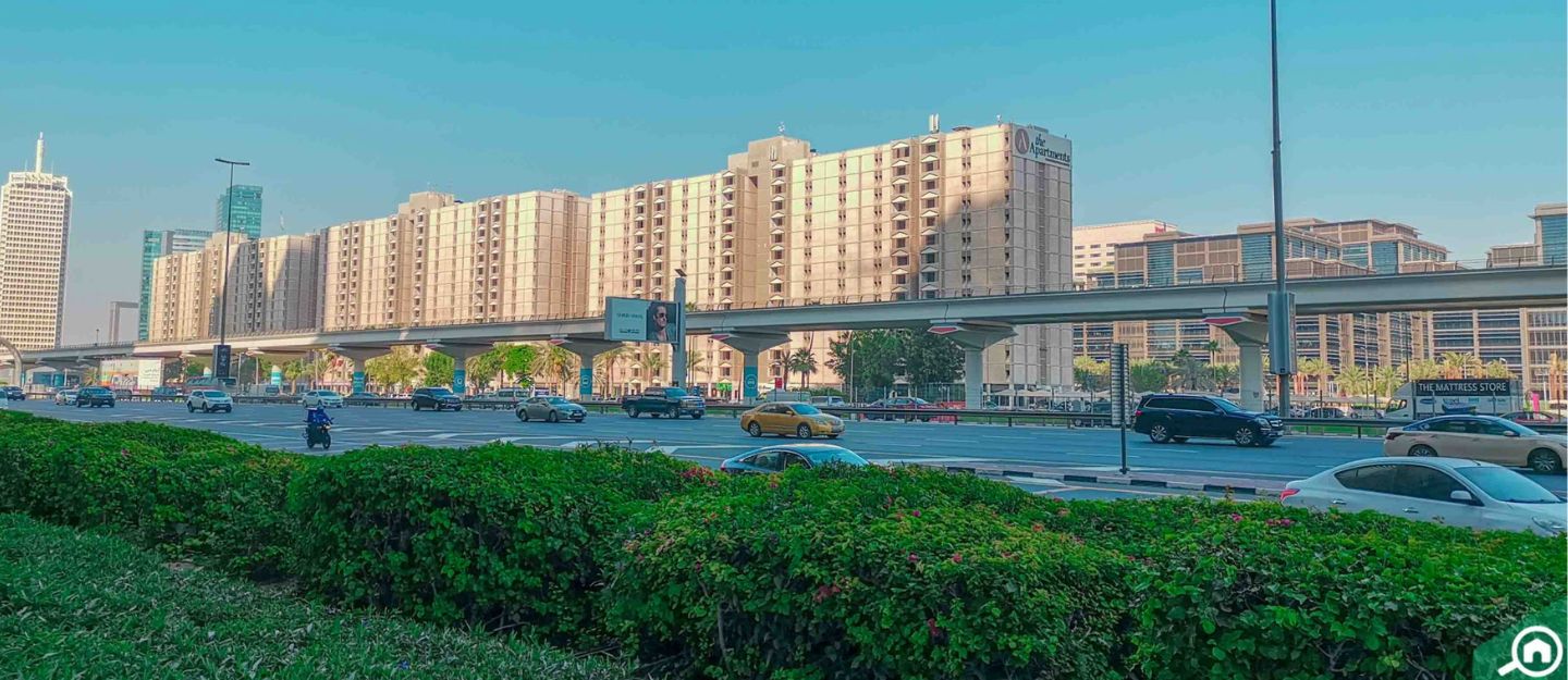 View of apartment buildings in Al Nahda