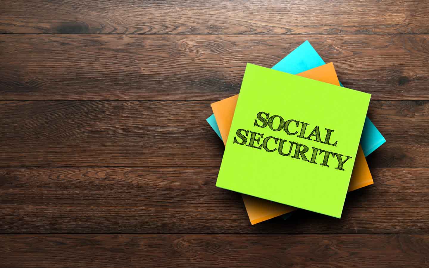 كلمة التأمين الاجتماعي على مجموعة من الأوراق