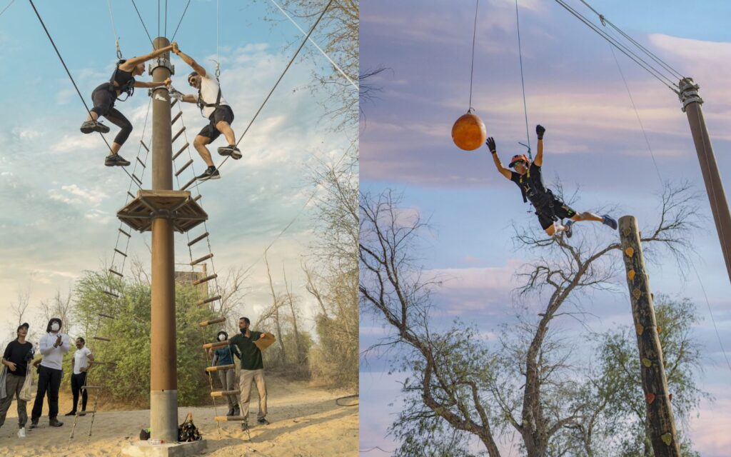 glimpses of extreme adventure activities in Aventura Parks Dubai