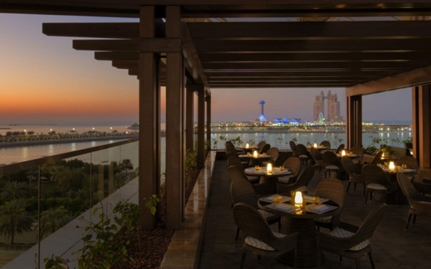 View from Azura Panoramic Lounge, one of the best suhoor restaurants in Abu Dhabi