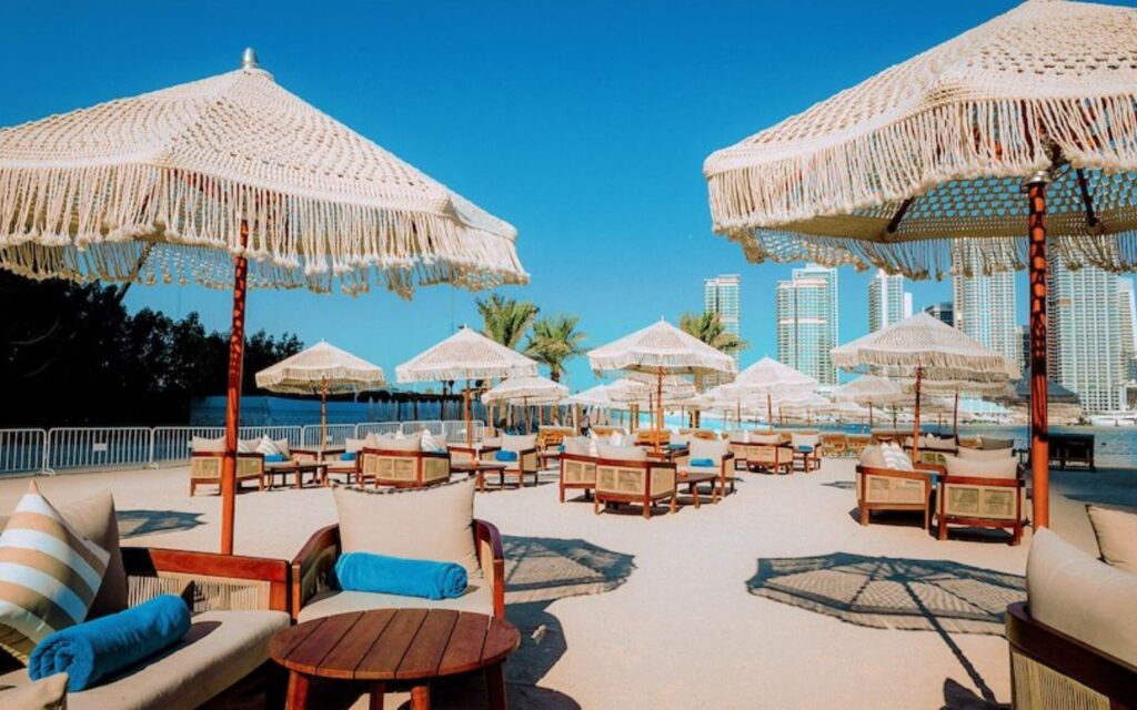 outside seating area of one of the popular Dubai marina dining spots