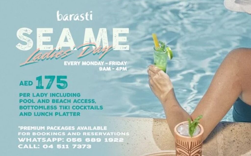 Barasti Beach blends luxury with fun through its chic Dubai ladies pool and beach offers