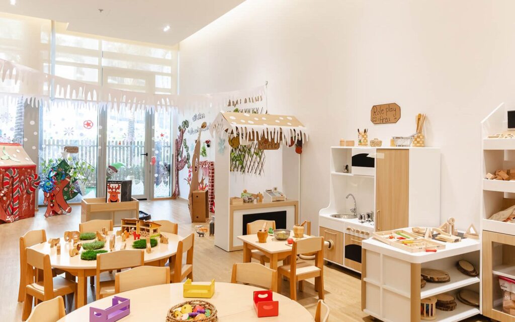 inside view of beautiful interior and settings at popular nursery in Dubai