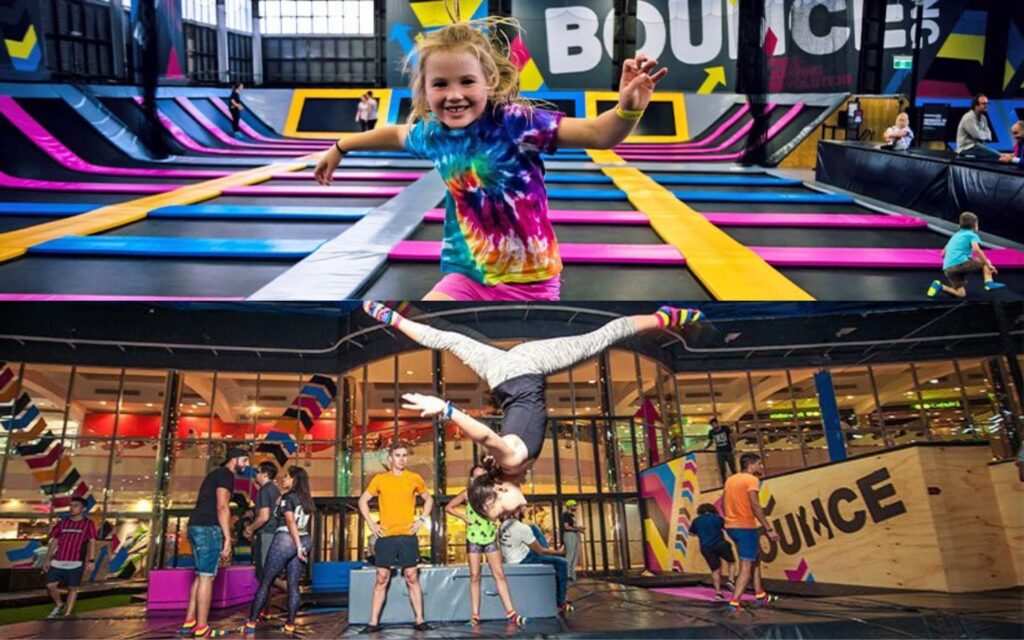 people having fun at one of the top Indoor trampoline parks in Dubai