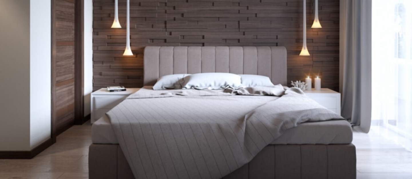 غرفة نوم بإضاءة جانبية