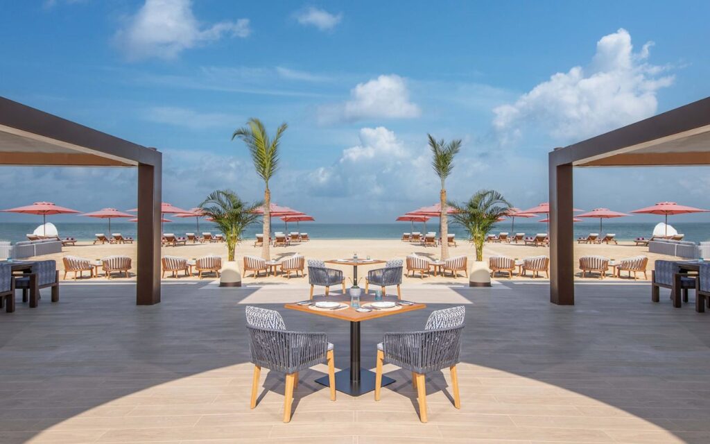 Beautiful outdoor seating of Beach House restaurant in RAK