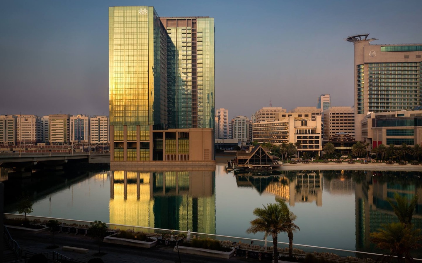 Exterior view of Beach Rotana with staycation deals in Abu Dhabi