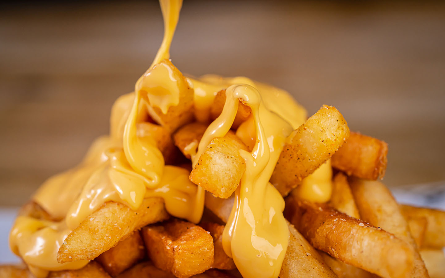 Find the cheesiest fries in Dubai at Falla. fried potatoes. 