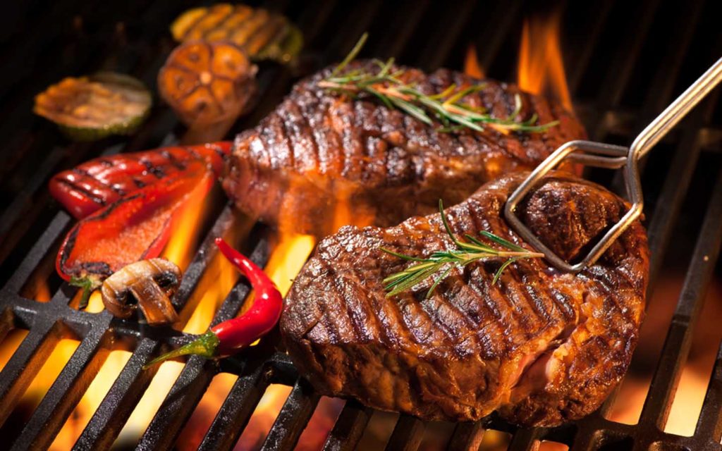 Steaks on the grill