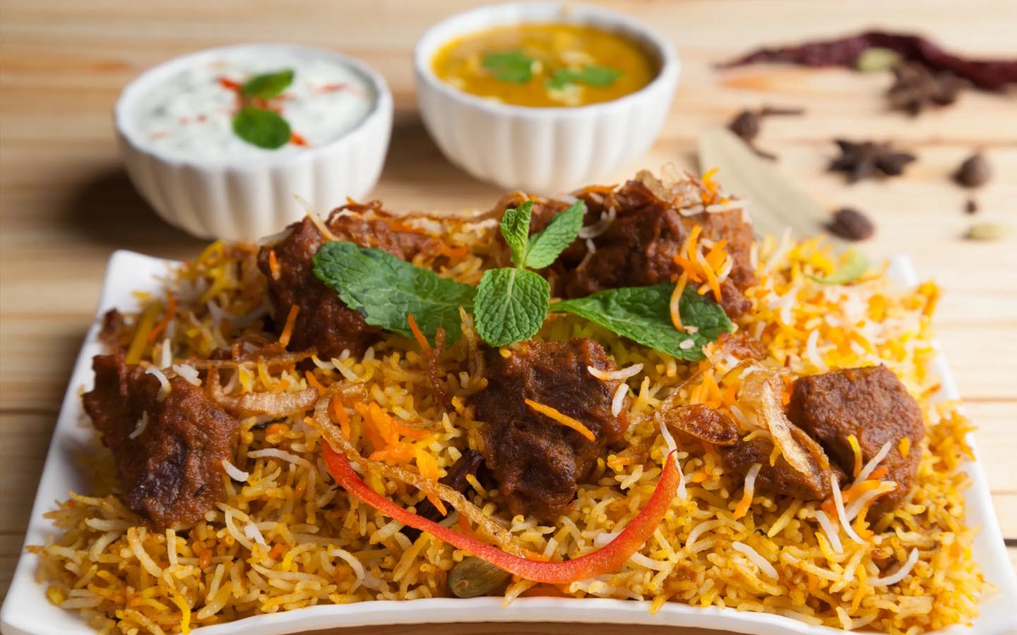 برياني مع لحم الضأن