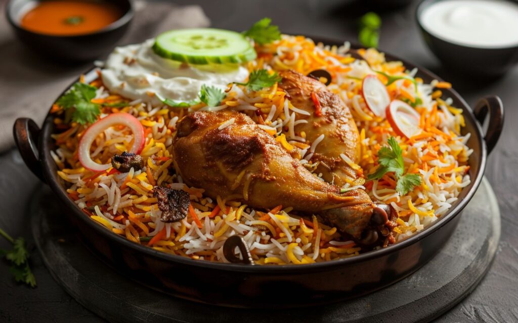 delicious chicken biryani at sharjah indian restaurants