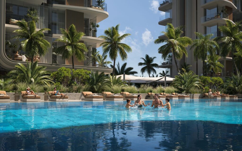 pool in Azizi Jaddaf Beach Oasis