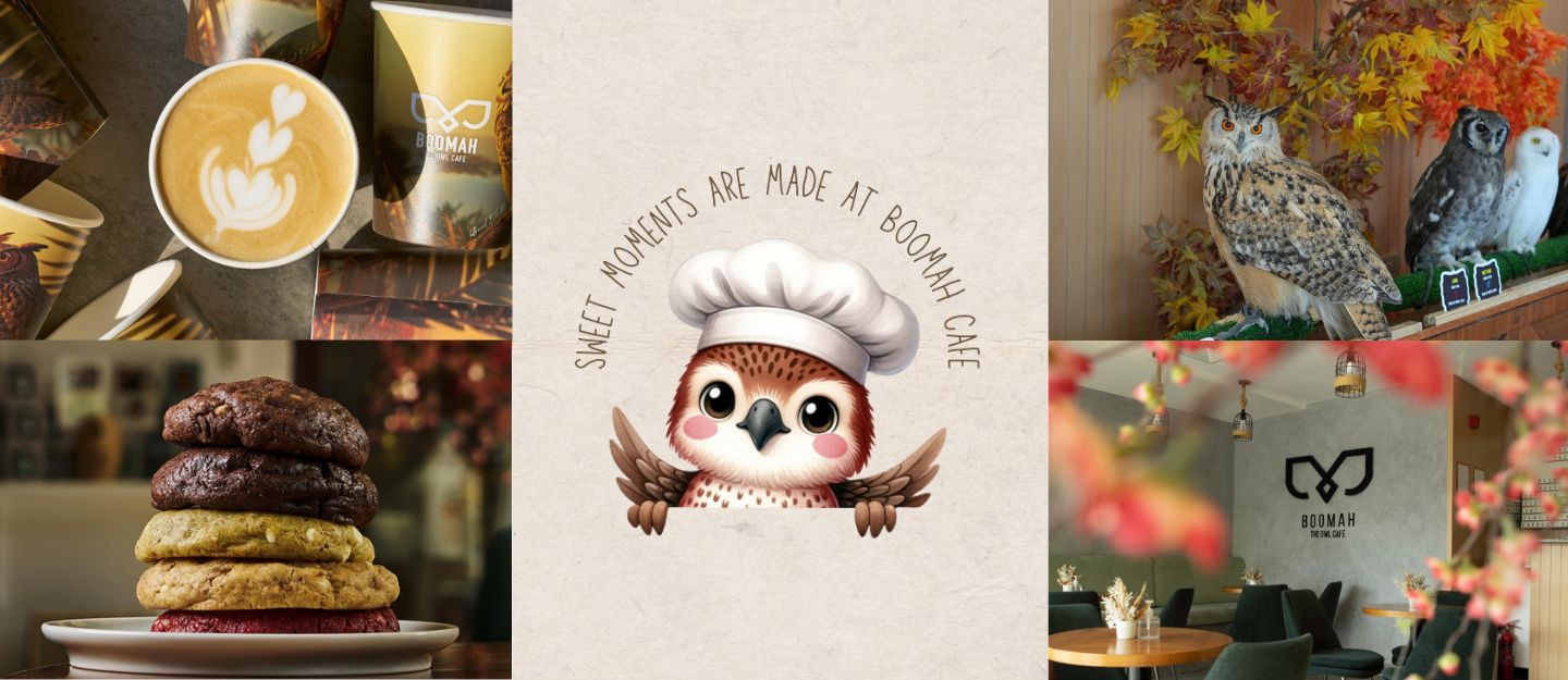 glimpses of Boomah cafe in Abu Dhabi