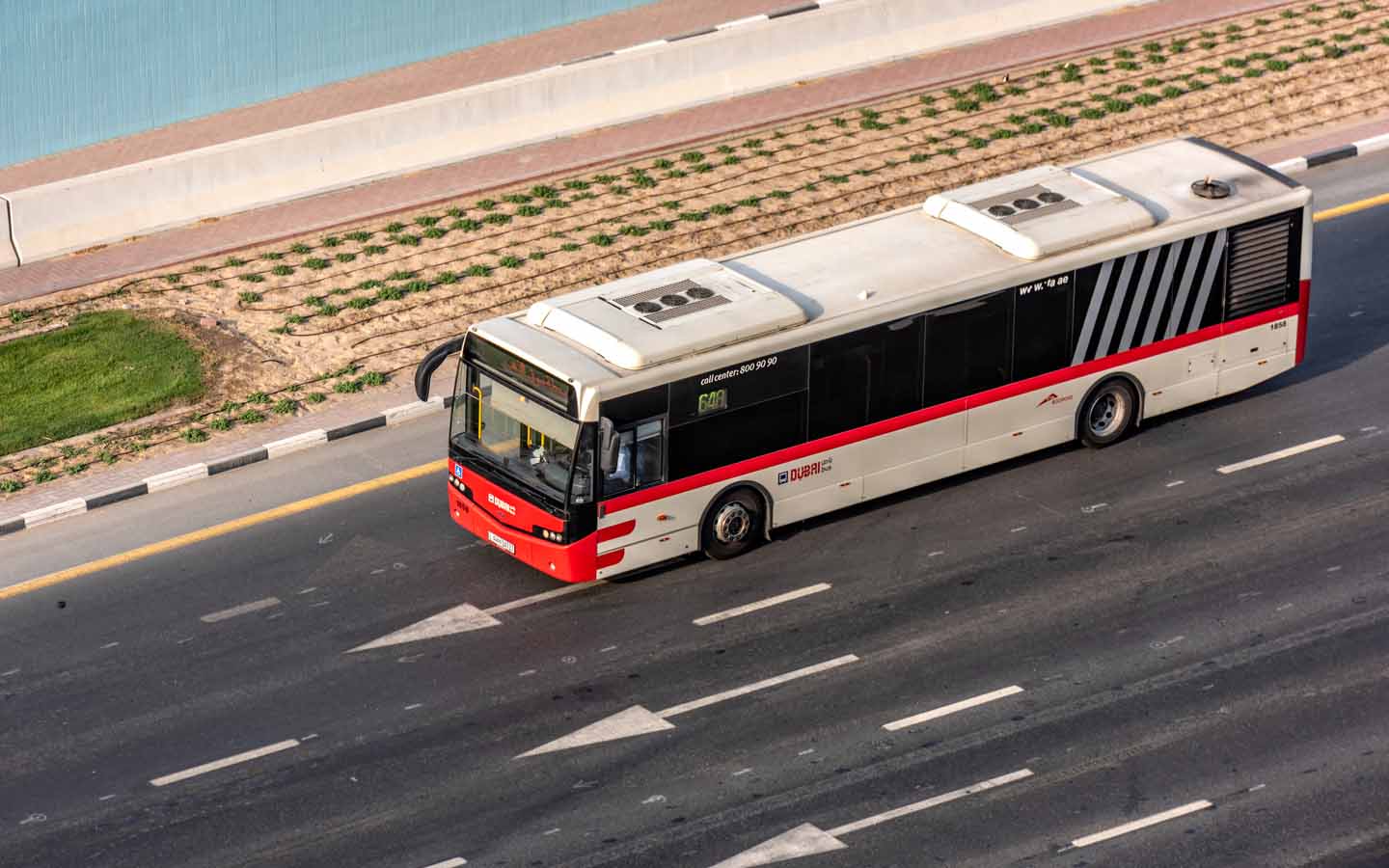 Bus on a road in Dubai