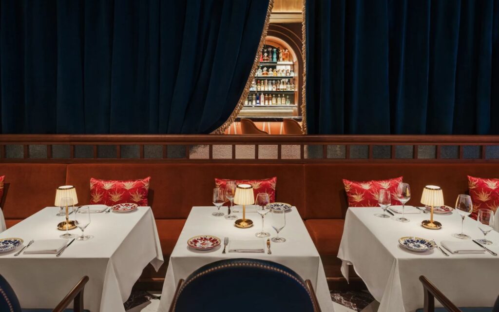 Newyork inspired interior and seating area of one of the Trendy new restaurants in Dubai