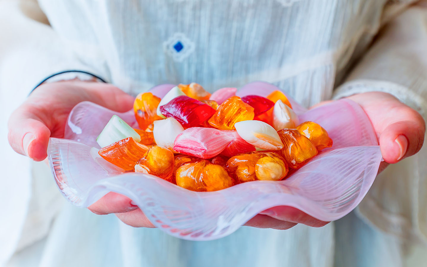 Child collecting sweets