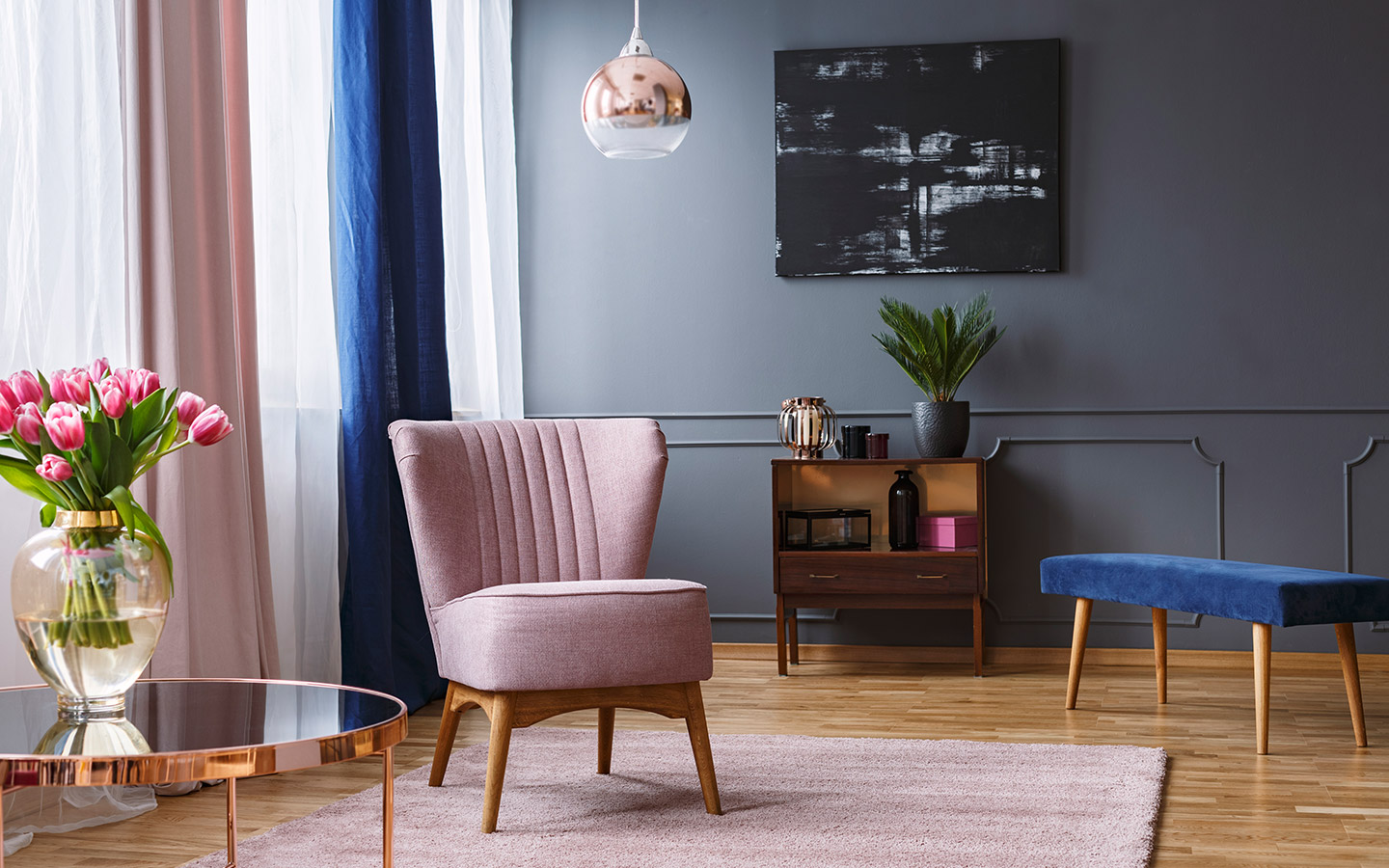 جانب من غرفة المعيشة