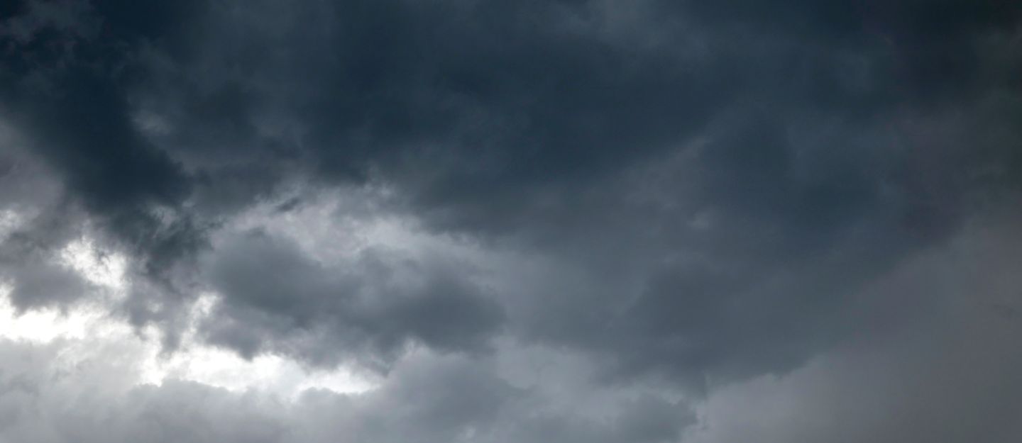 Thick rain clouds over Dubai skyline thanks to cloud seeding in the UAE