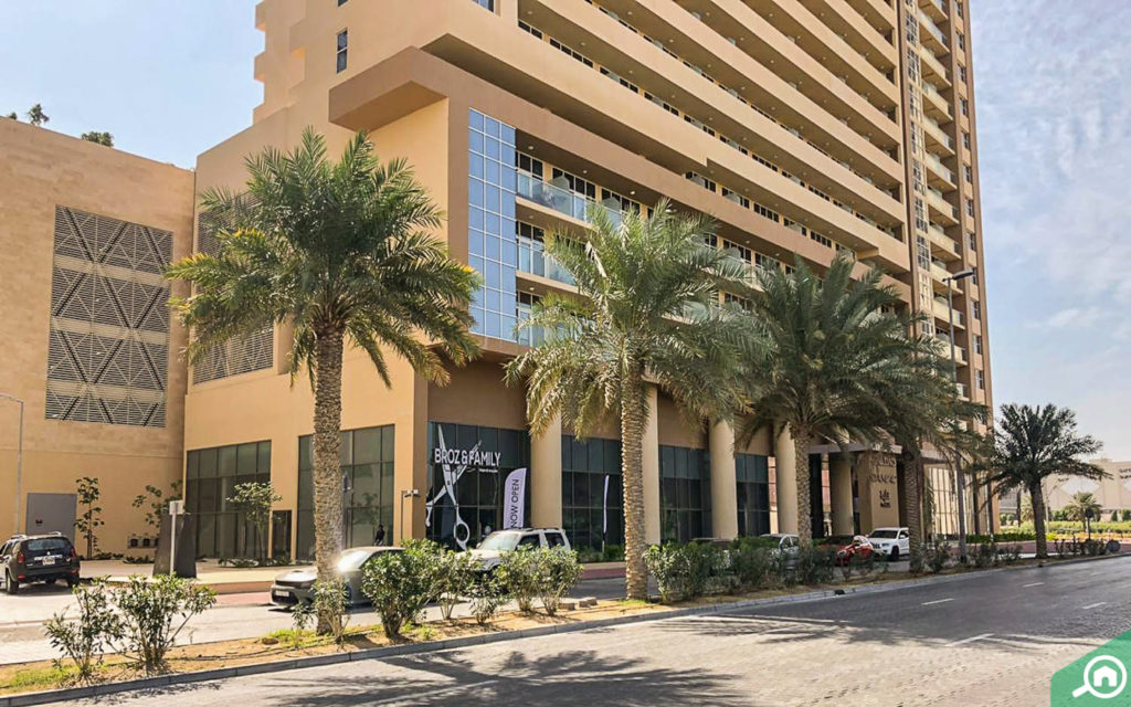 Entrance of Ghalia Constella, a DAMAC JVC project