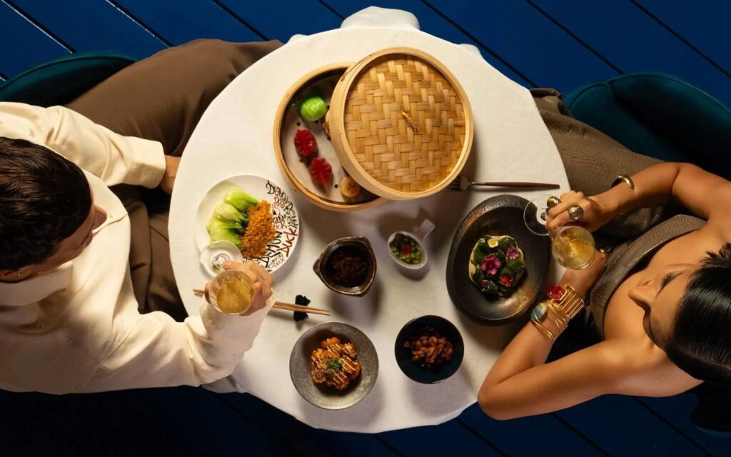 Couple dining at one of the fine Bluewaters Dubai food spots