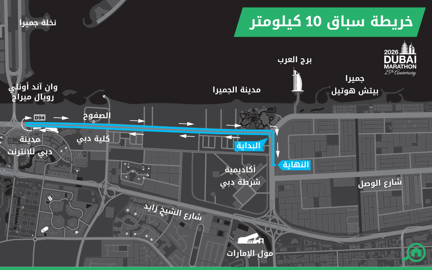 خريطة سباق 10 كيلومتر