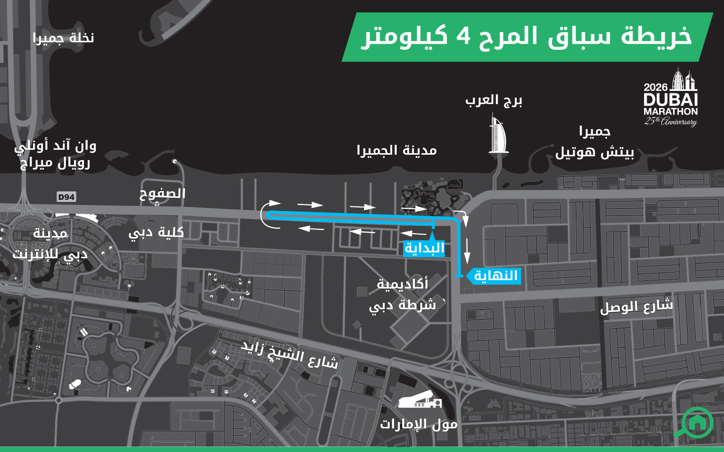 خريطة سباق 4 كيلومتر
