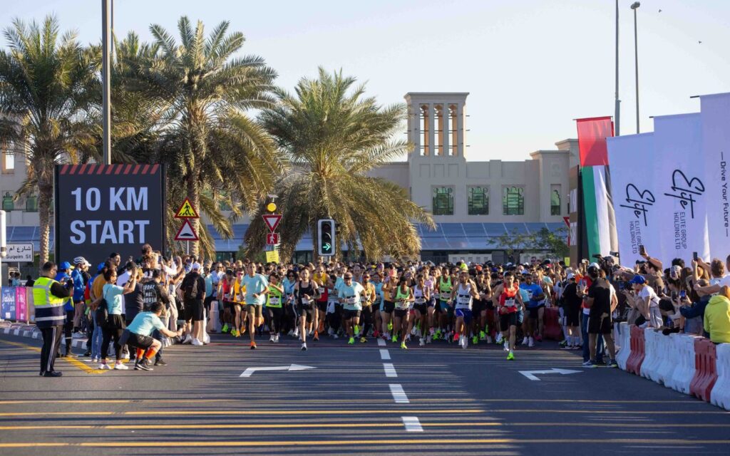 people taking part in one of the most popular Road running events in Dubai
