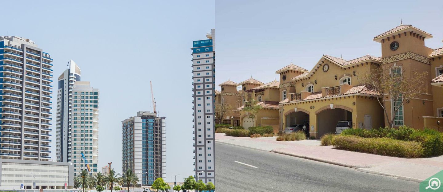 Glimpse of flats and villas in Dubai Sports City