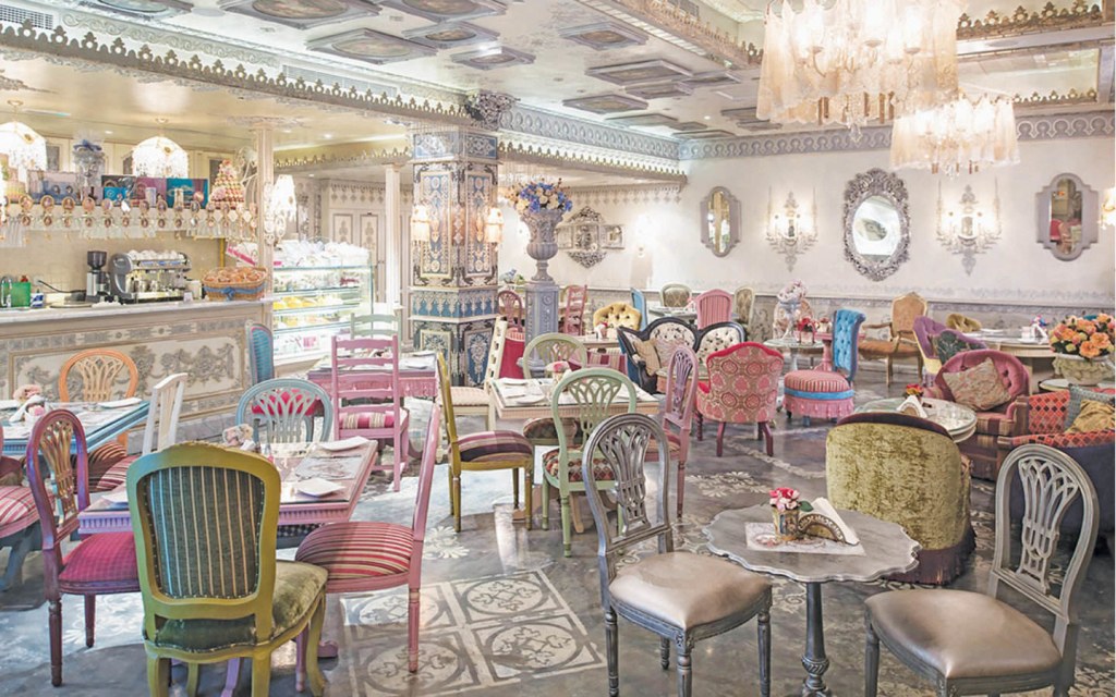 Interiors of Shakespeare and Co., a breakfast restaurant in Dubai Marina