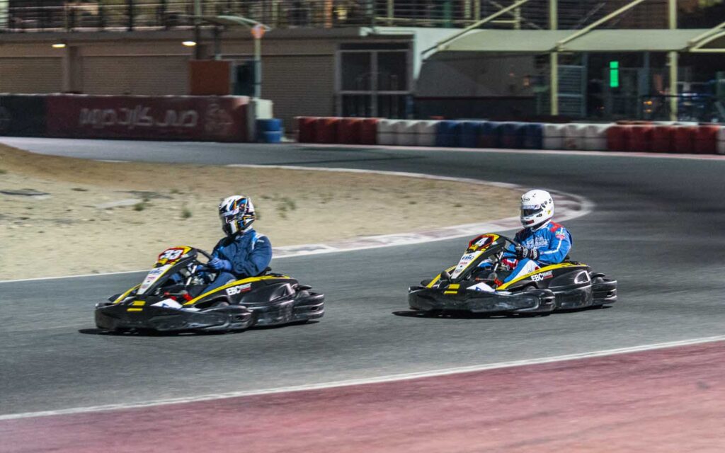 Kart racing outdoors