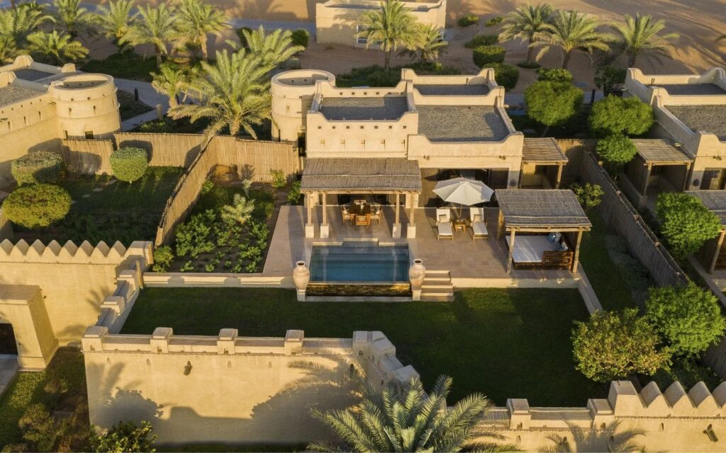 Qasr Al Sarab outdoors aerial shot one of the top hotels for Eid Al Fitr staycations in Abu Dhabi