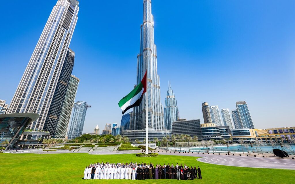 Emaar staff in Dubai near Burj Khalifa