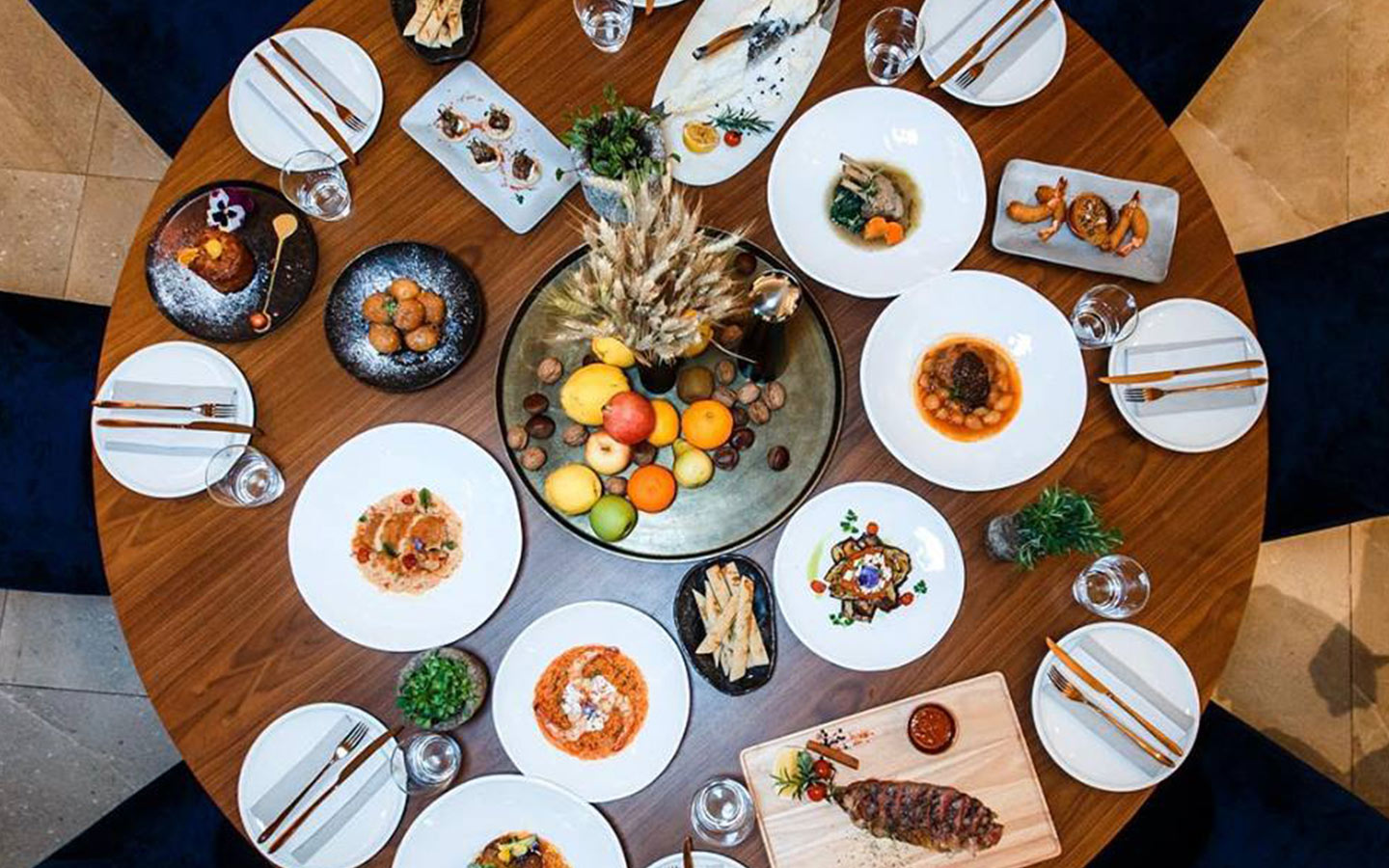 Greek food at Ena one of the top Greek restaurants in Dubai
