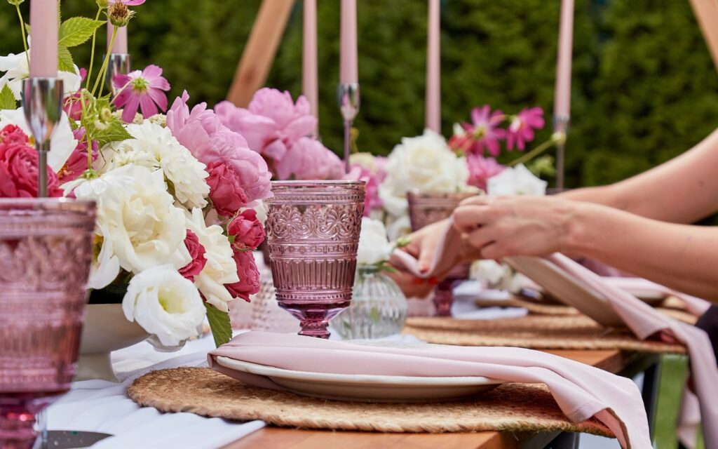 A beautiful outdoor luxury marquee setup created by the best event management companies in Abu Dhabi.