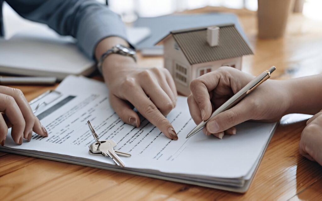 شخص يوقع ورقة