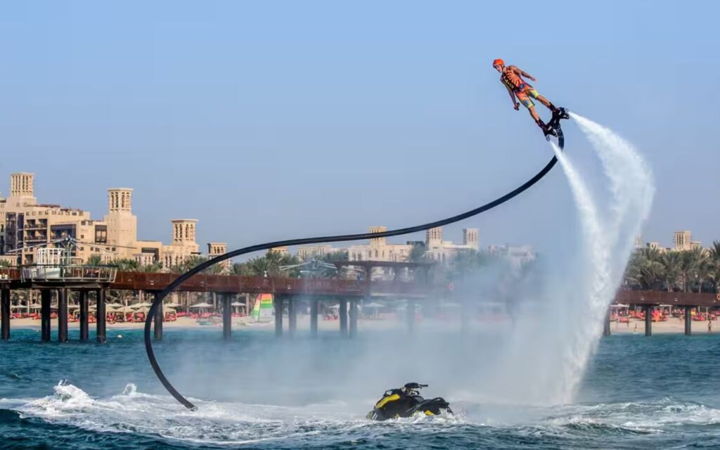 flyboarding is part of adrenaline activities Dubai