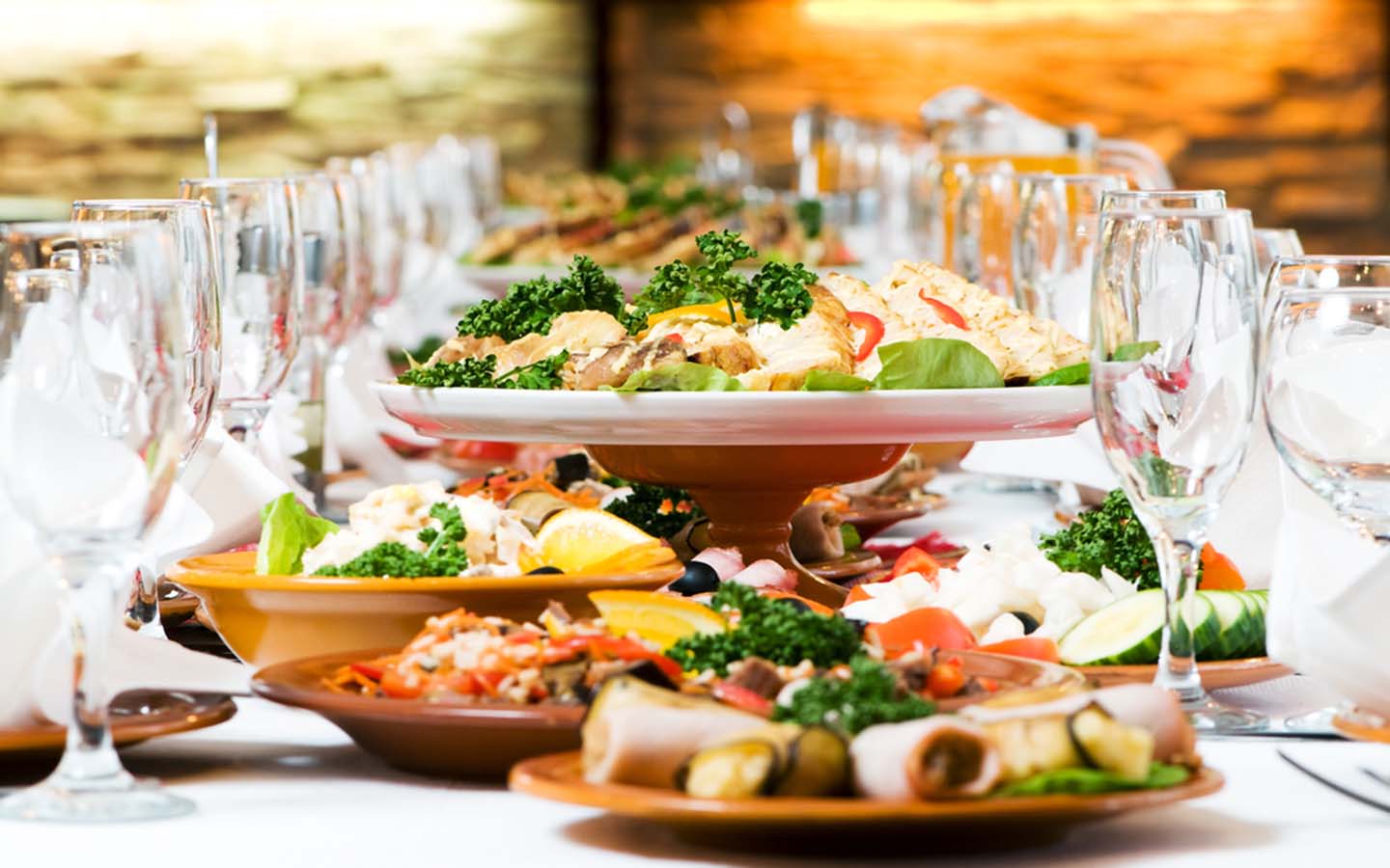 Food being served at a restaurant