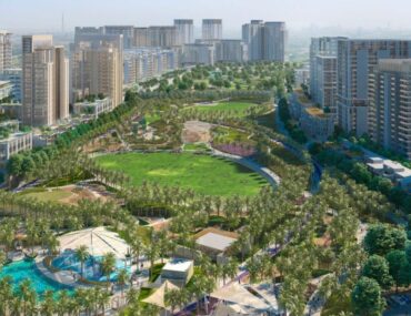 aerial view of Dubai Hills Park facilities