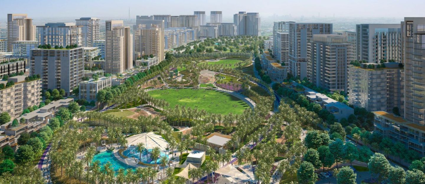 aerial view of Dubai Hills Park facilities