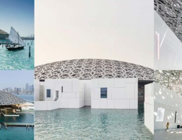 stunning architecture of Louvre Abu Dhabi museum