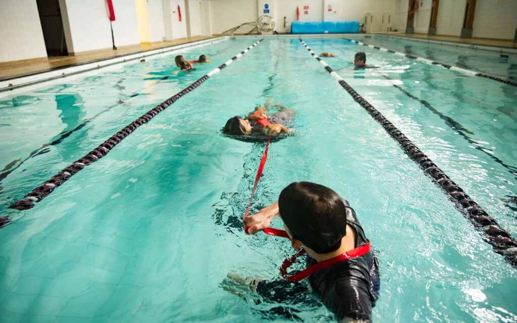 children in swimming pool