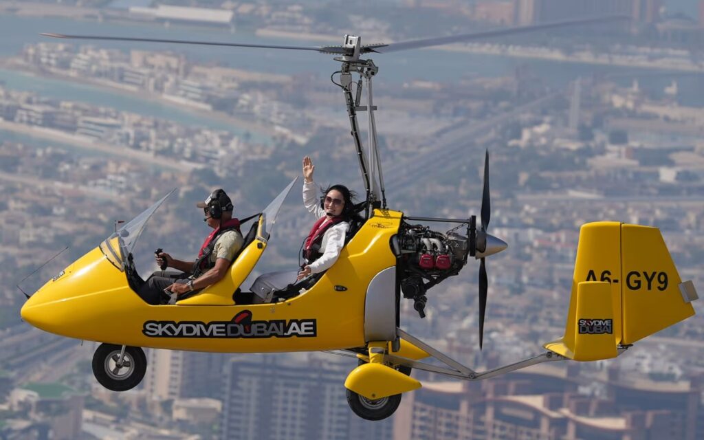 ride in a gyrocopter is one an outdoor adventure Dubai