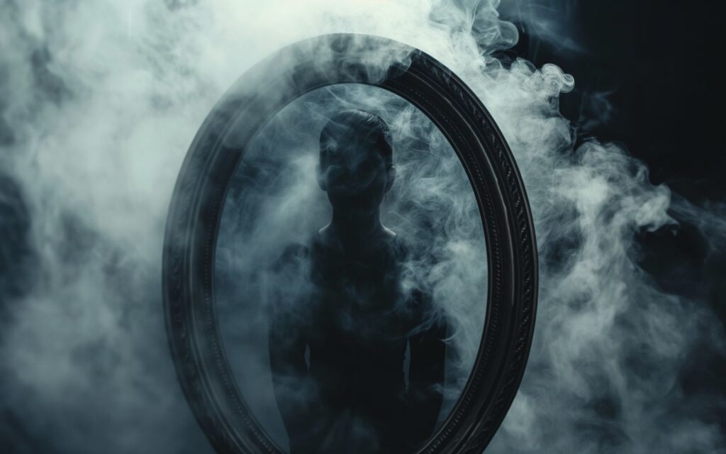 Haunted mirror DIY Halloween home decor idea