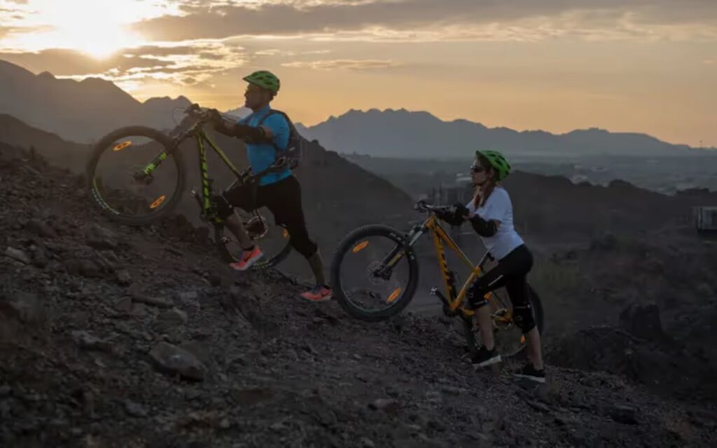 hiking on hatta wadi hub is one of the adrenaline activities Dubai