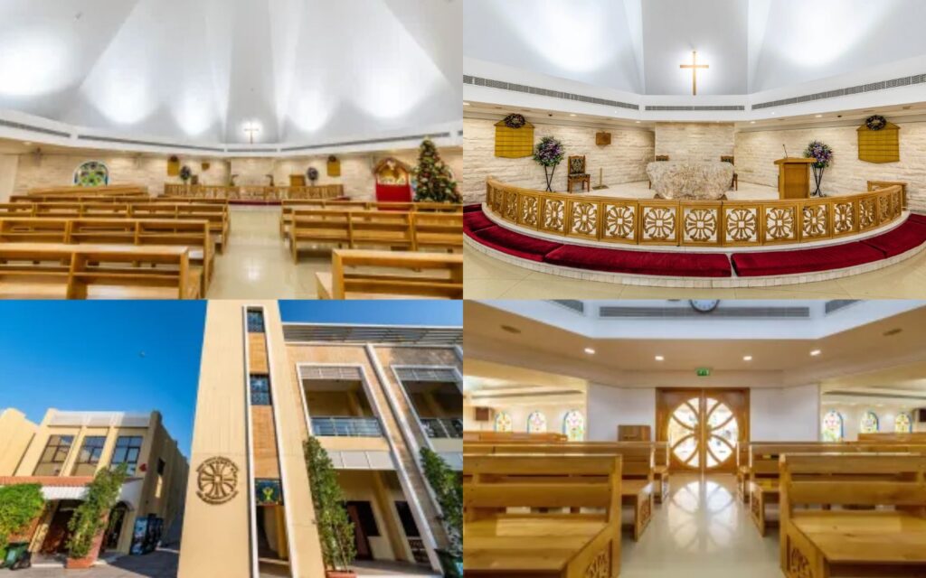 interior and exterior view of one of the top Christian churches in Dubai