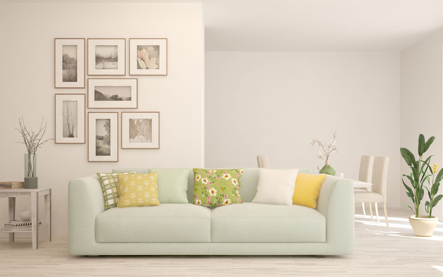 لوحات في غرفة المعيشة 