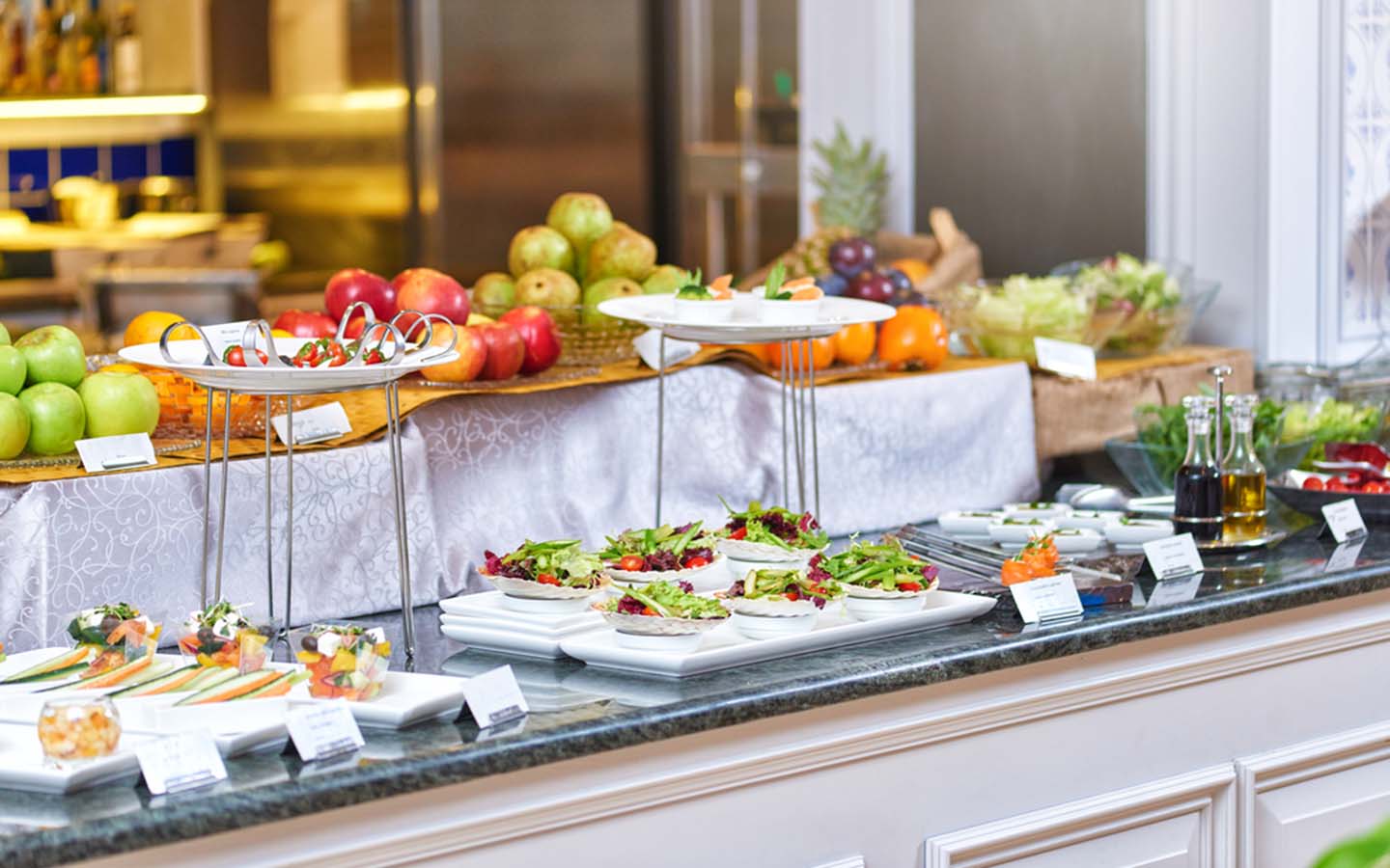 Breakfast buffet at one of the hotels near Abu Dhabi airport